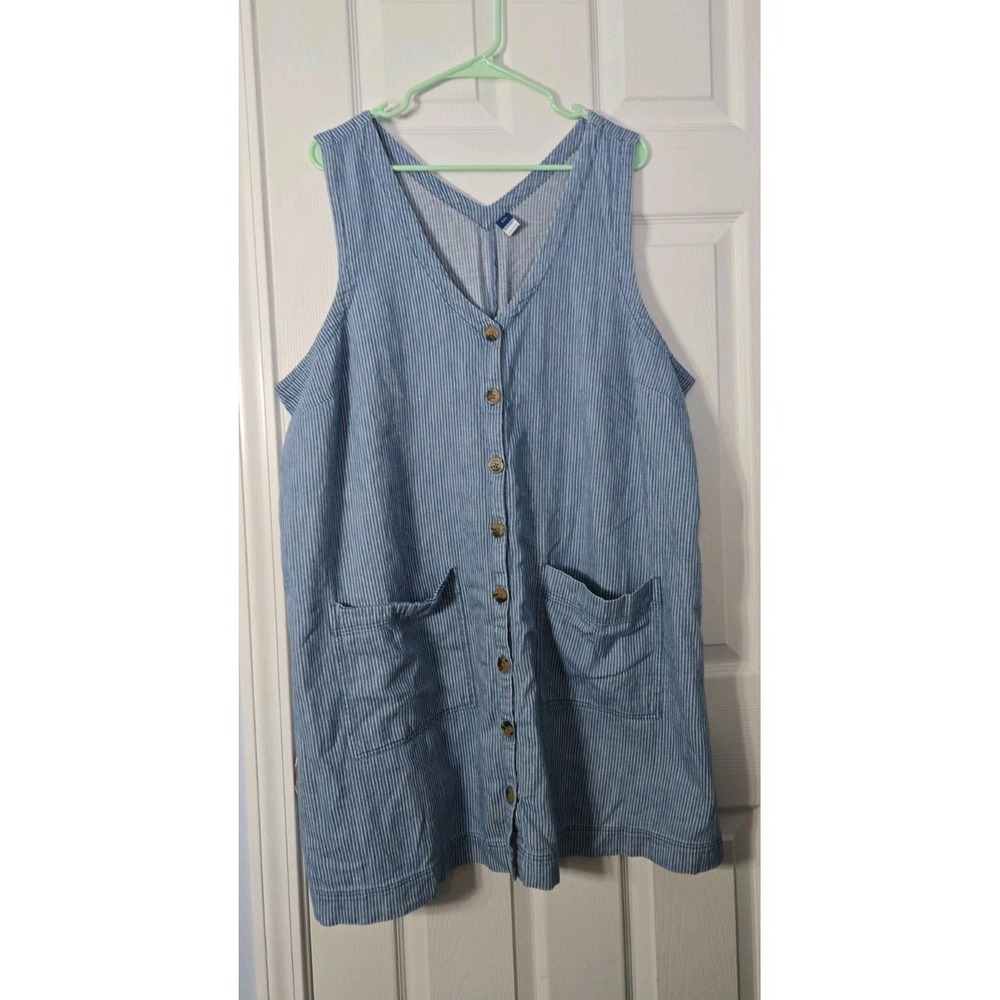 Old Navy Womans‎ Plus Size Jumper Size XXL Blue & White Stripes Above Knee